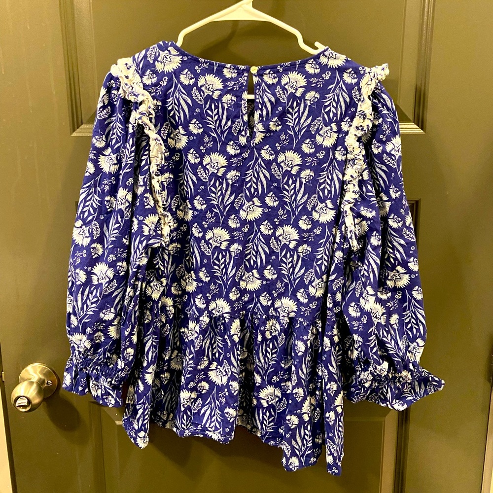 Universal Threads Floral Pattern Blouse With Ruff… - image 7